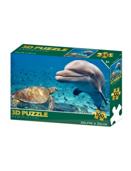 3D Puzzle Delfín a želva 100 dílků