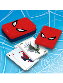 Hrací karty Spiderman v plechovém boxu