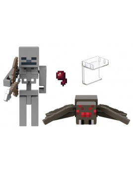 Mattel Minecraft  8 cm figurka dvojbalení KOSTLIVEC a PAVOUK JOCKEY, HLB29