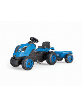 Smoby Šlapací  traktor Farmer XL modrý s vozíkem